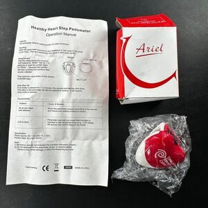 Ariel Time Warner Cable Healthy Heart Step Pedometer Red White Heart Shaped New